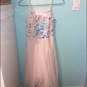 Pink dress with reflective sequins